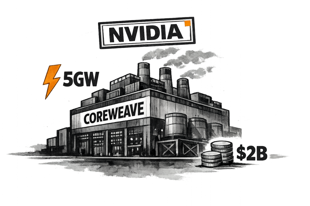 NVIDIA investit 2 milliards dans CoreWeave pour construire des datacenters IA géants