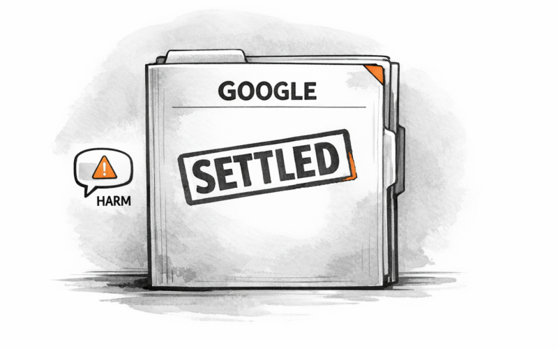 Chatbots et “harm” : le règlement Google/Character.AI qui change la sur la responsabilité