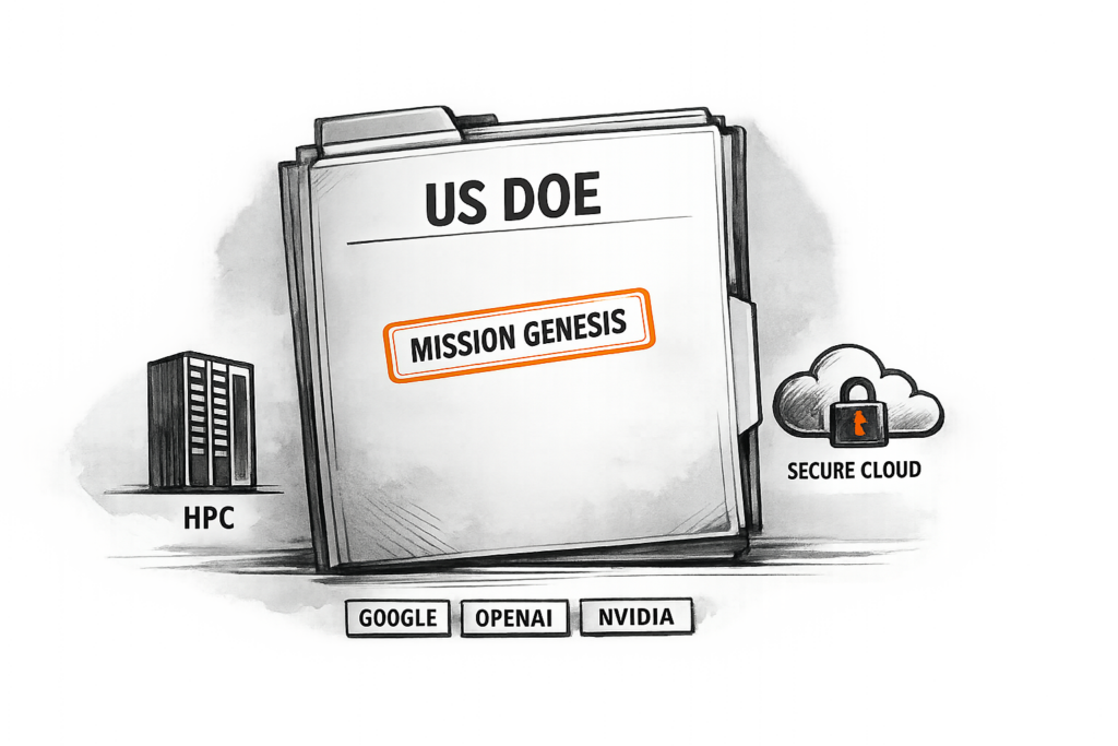 Mission Genesis (US DOE) : agents IA + HPC + cloud sécurisé pour accélérer la recherche scientifique